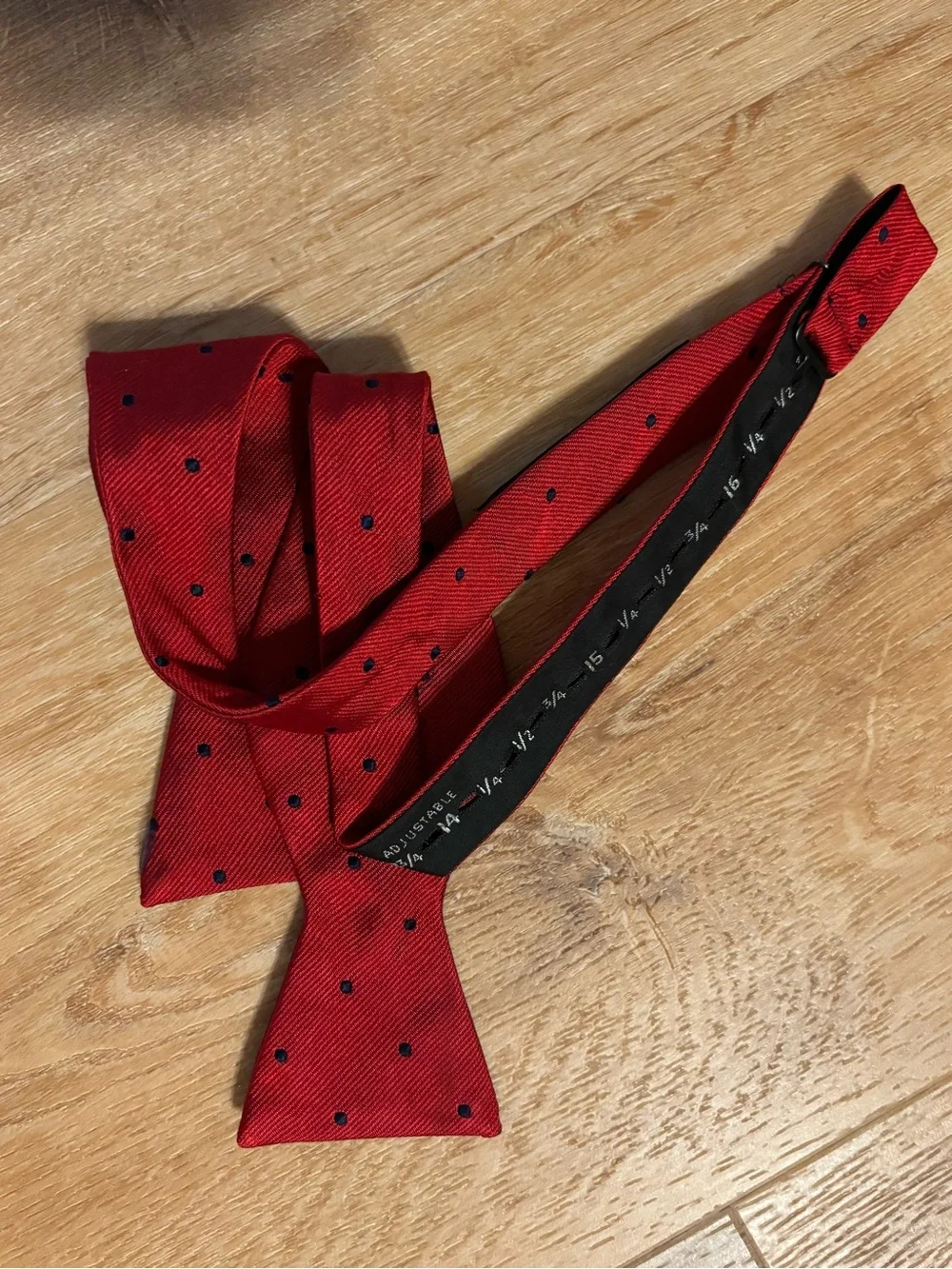 Brooks Brothers 100% Silk Red Blue Polkadot Adjustable Bow Tie 2 1/2 *2 for 20*